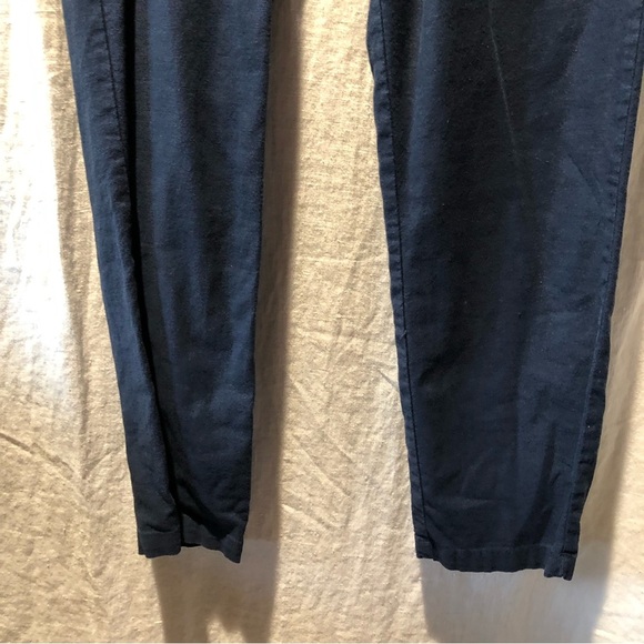 Womens Onia Linen blend with stretch pull on drawstring pants navy blue S - Picture 3 of 8
